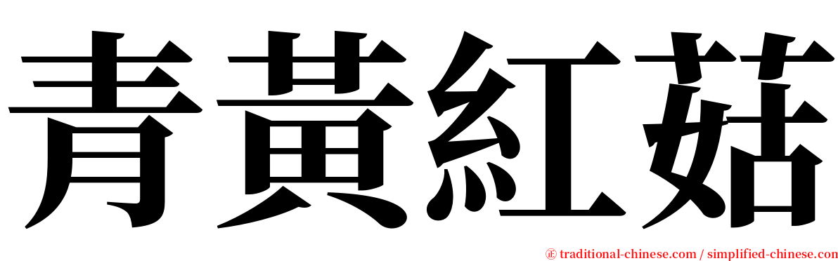 青黃紅菇 serif font