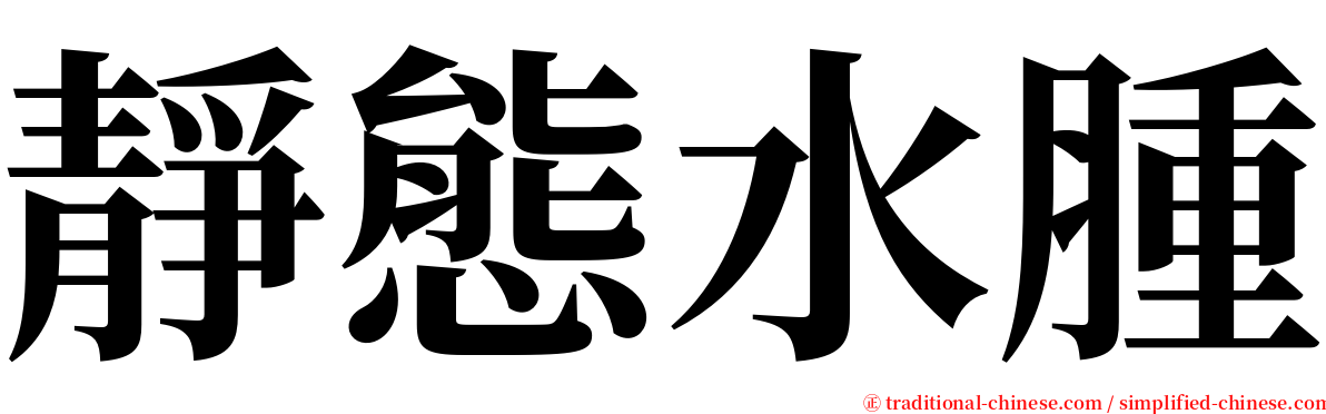 靜態水腫 serif font