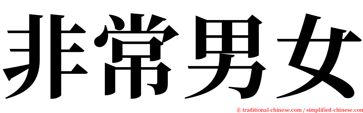 非常男女 serif font