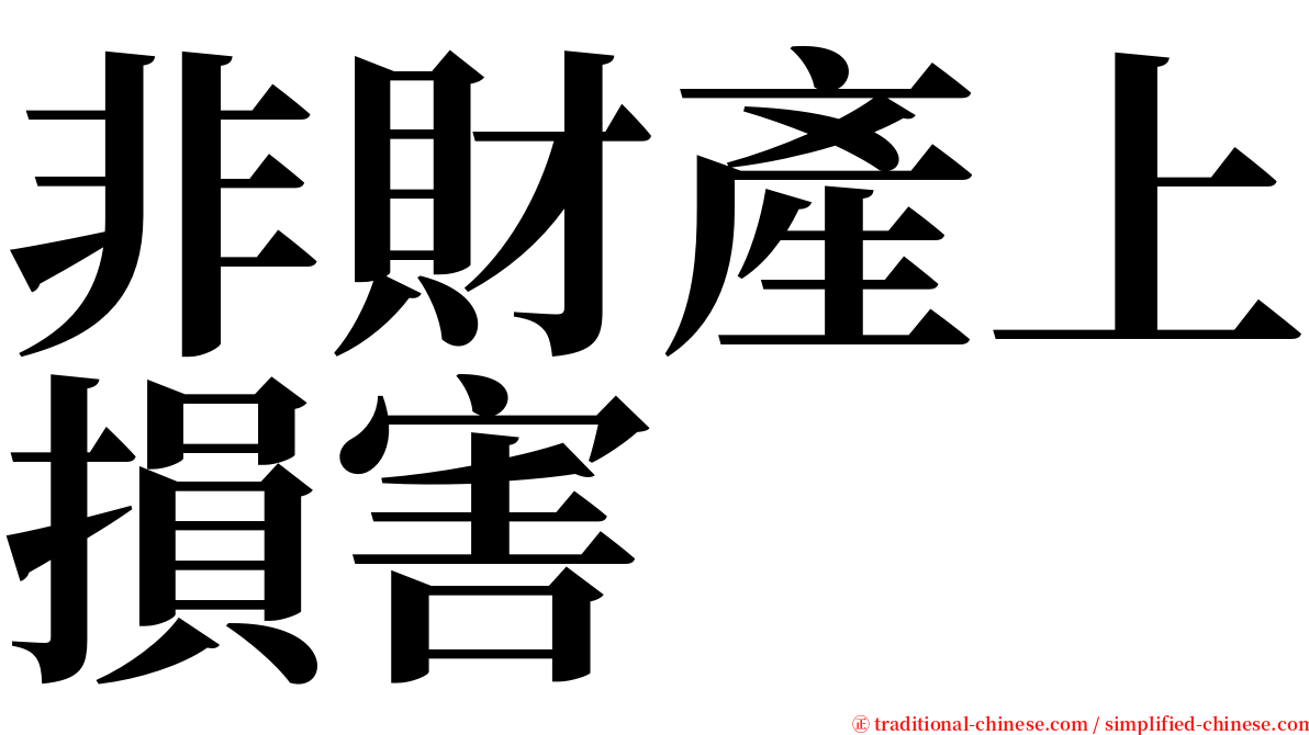 非財產上損害 serif font