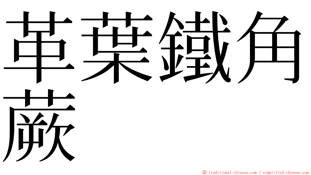 革葉鐵角蕨 ming font