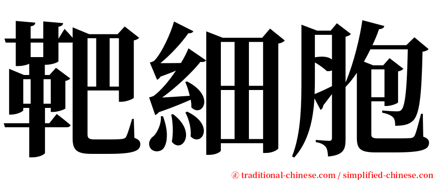 靶細胞 serif font