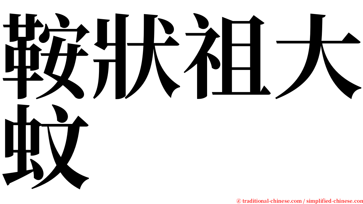 鞍狀祖大蚊 serif font