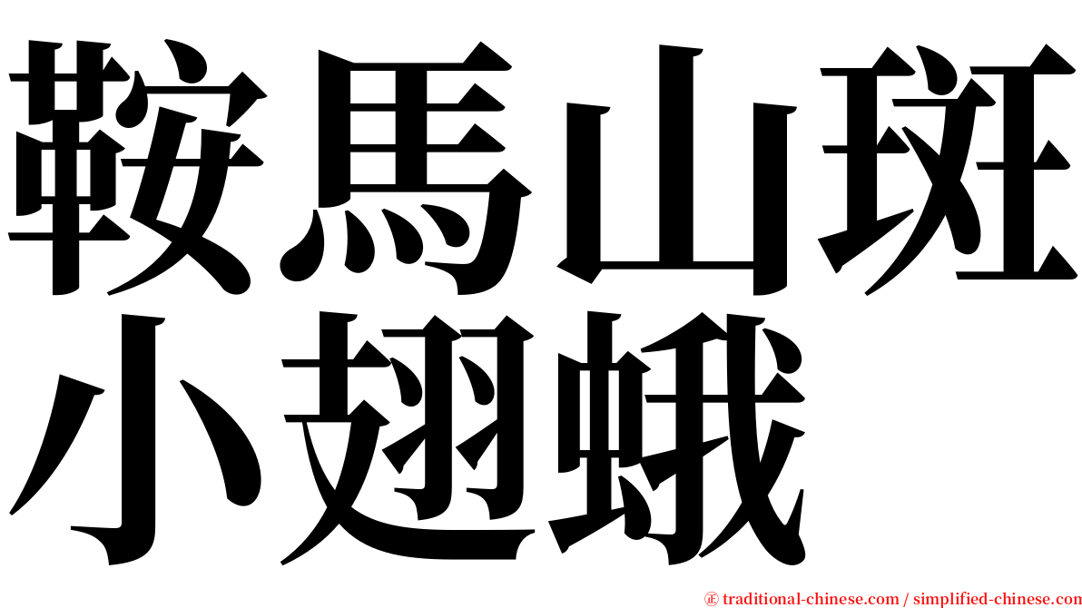 鞍馬山斑小翅蛾 serif font