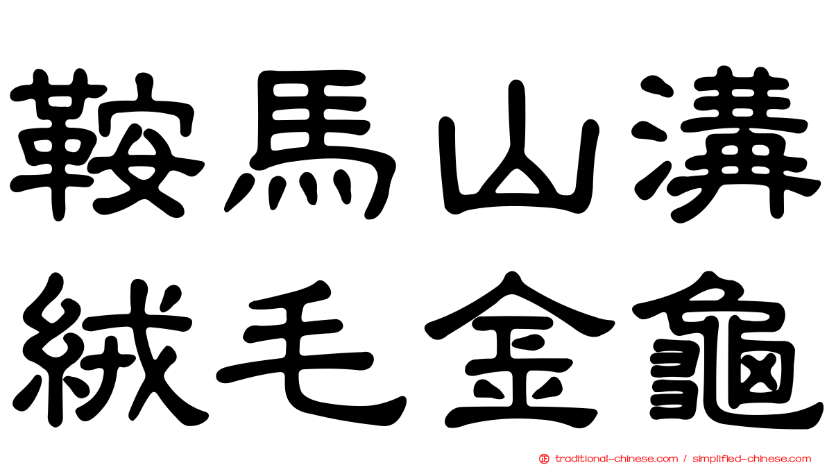 鞍馬山溝絨毛金龜