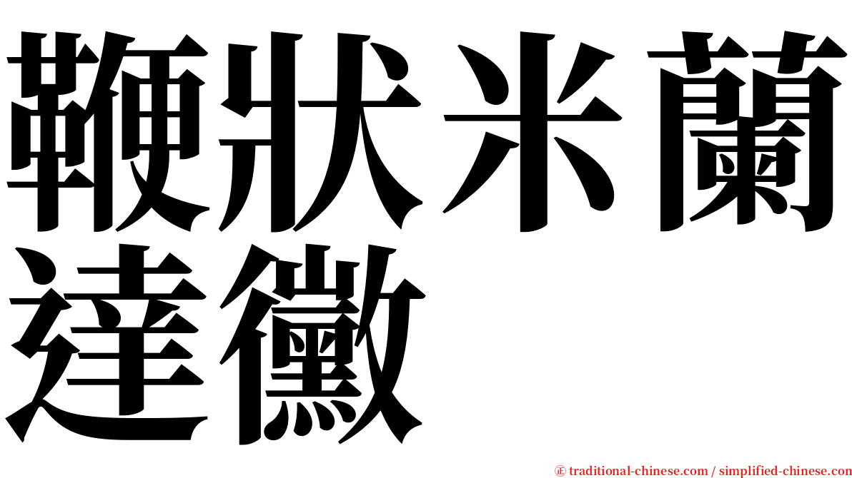 鞭狀米蘭達黴 serif font