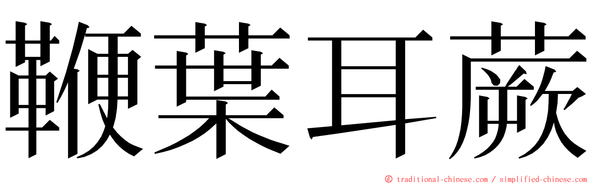 鞭葉耳蕨 ming font