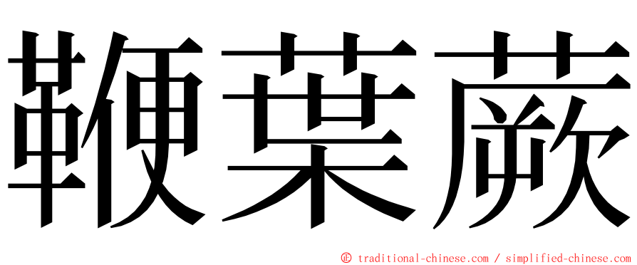 鞭葉蕨 ming font