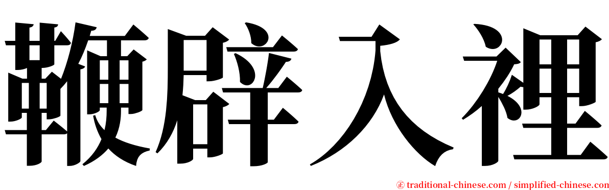 鞭辟入裡 serif font