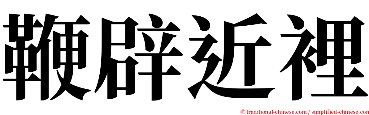 鞭辟近裡 serif font