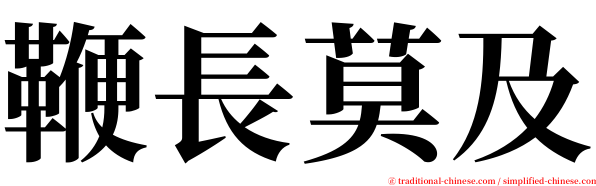 鞭長莫及 serif font