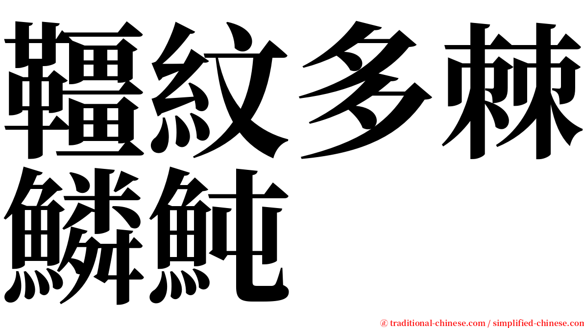 韁紋多棘鱗魨 serif font