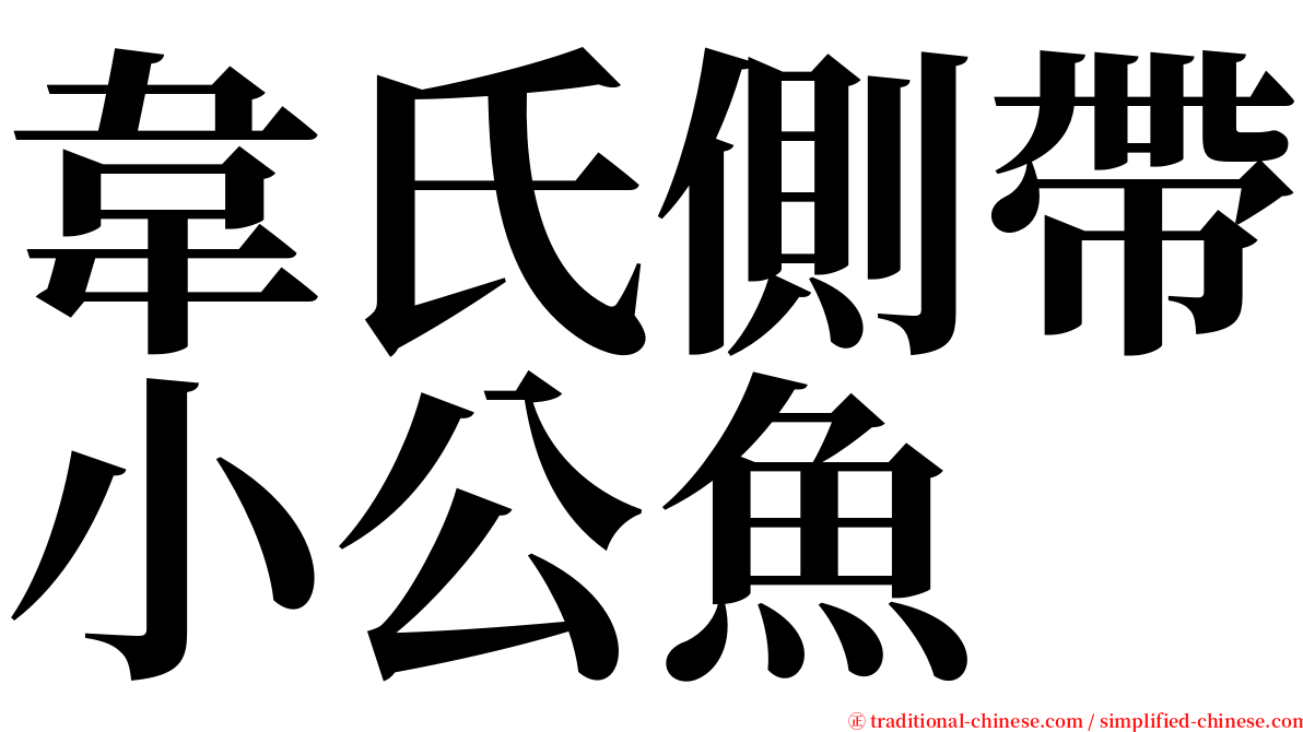 韋氏側帶小公魚 serif font