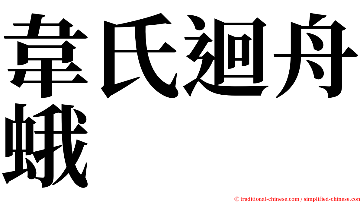 韋氏迴舟蛾 serif font