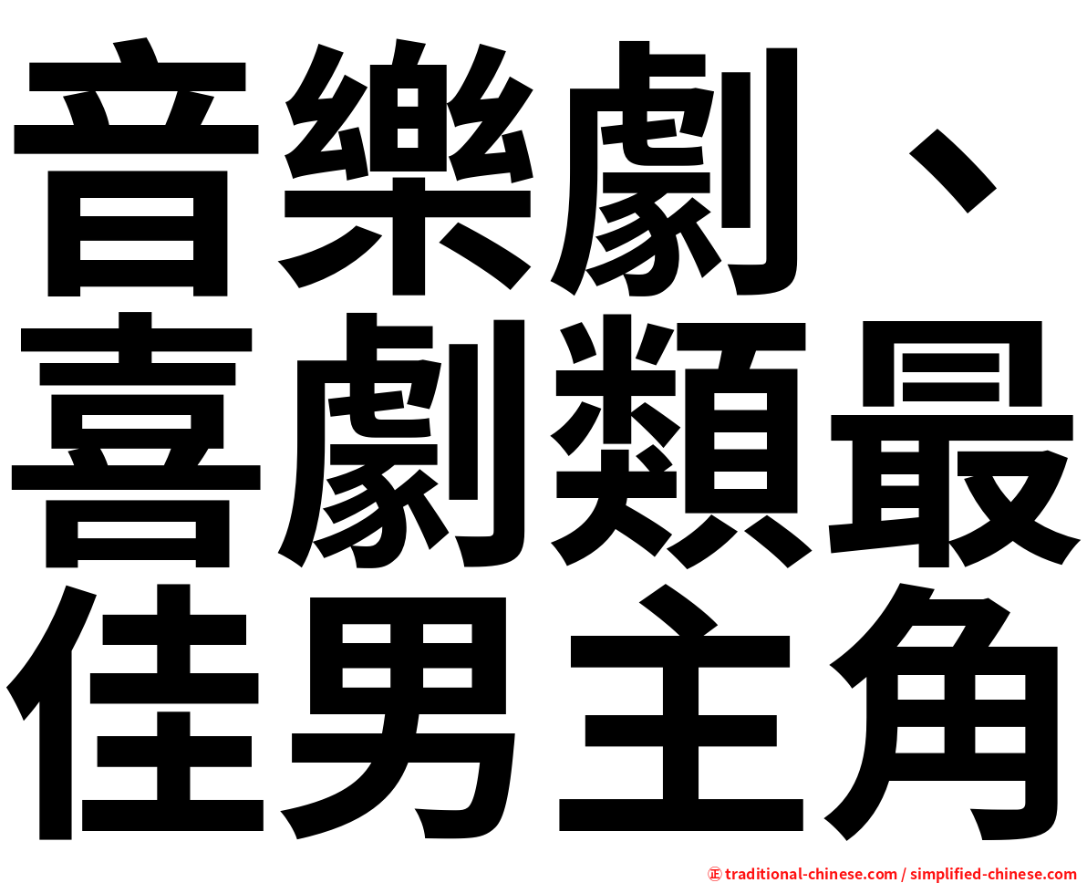 音樂劇、喜劇類最佳男主角