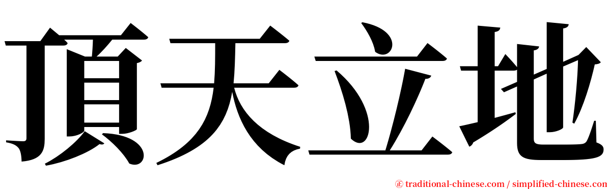 頂天立地 serif font