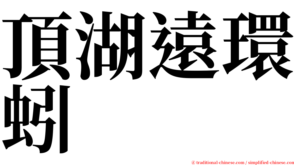 頂湖遠環蚓 serif font