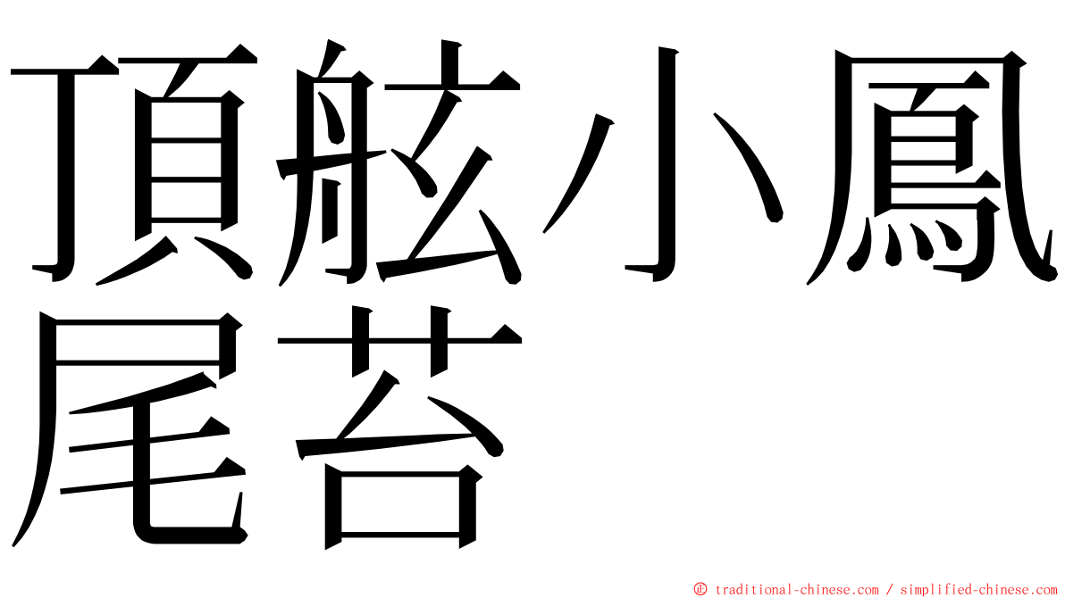 頂舷小鳳尾苔 ming font