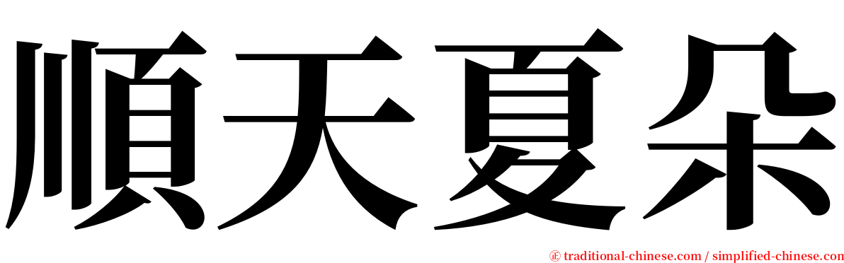 順天夏朵 serif font