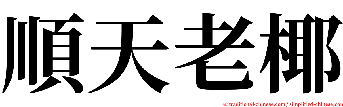 順天老椰 serif font