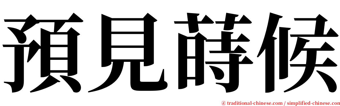 預見蒔候 serif font