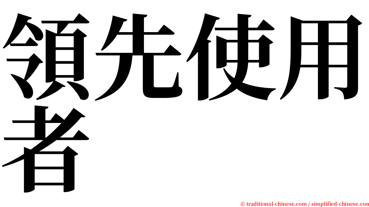 領先使用者 serif font