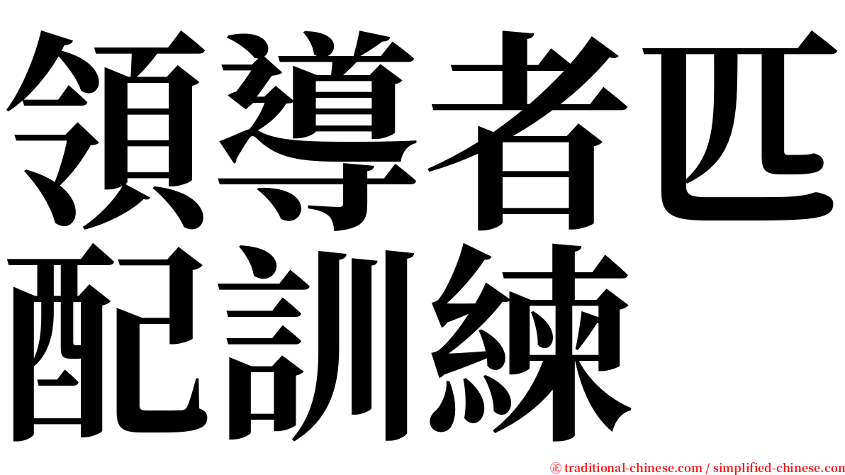 領導者匹配訓練 serif font