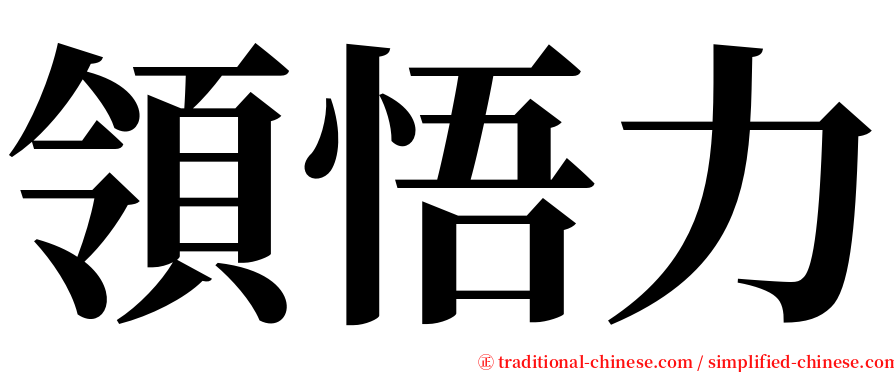 領悟力 serif font