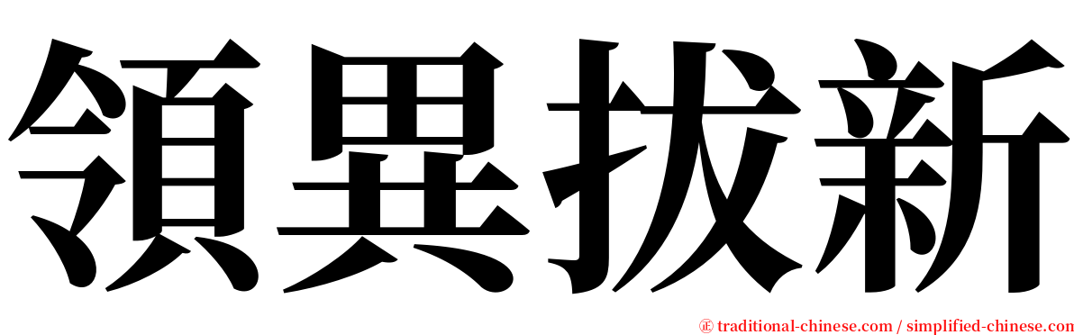 領異拔新 serif font