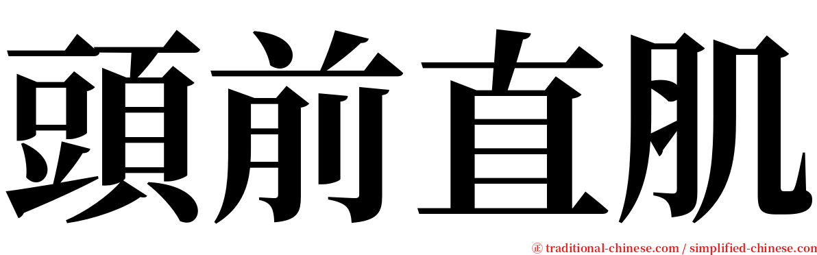 頭前直肌 serif font