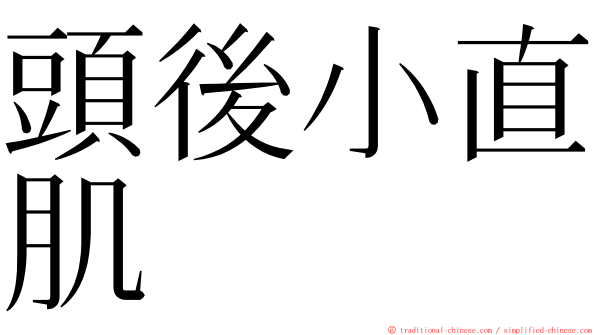 頭後小直肌 ming font