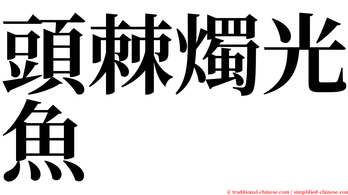 頭棘燭光魚 serif font