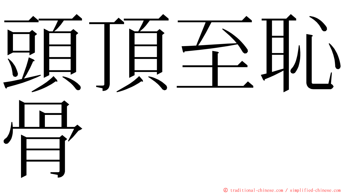 頭頂至恥骨 ming font