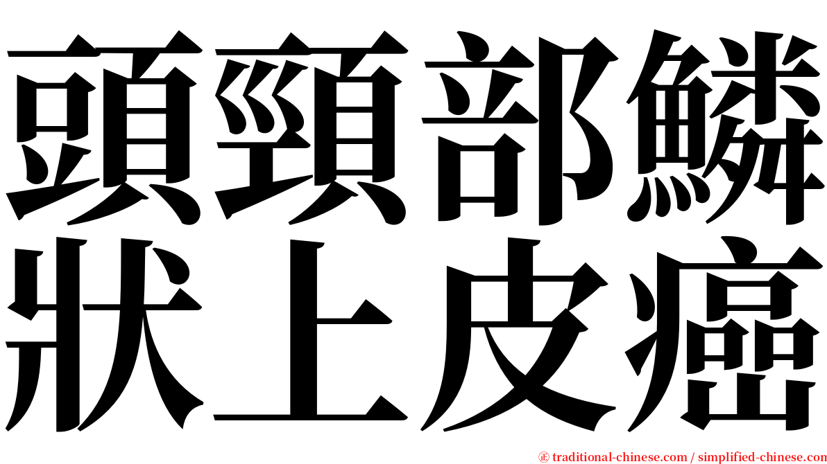 頭頸部鱗狀上皮癌 serif font