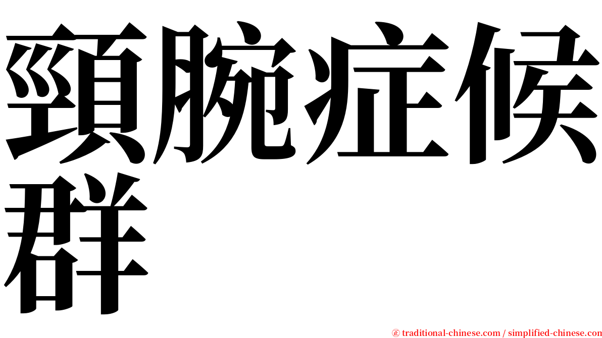 頸腕症候群 serif font