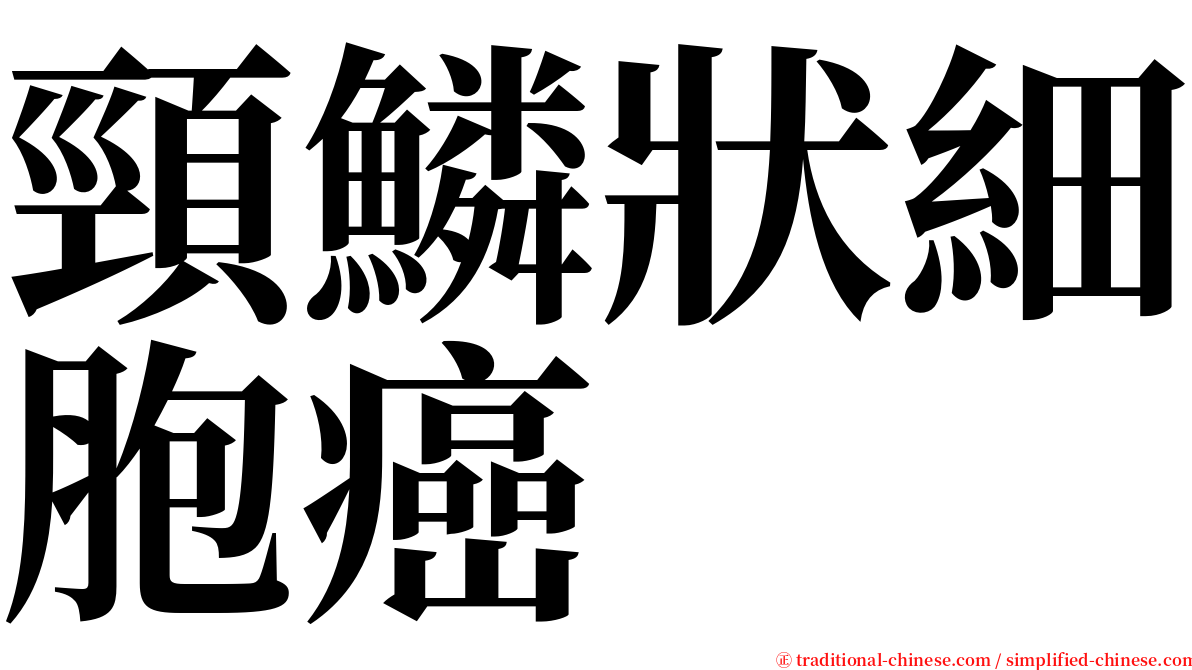 頸鱗狀細胞癌 serif font