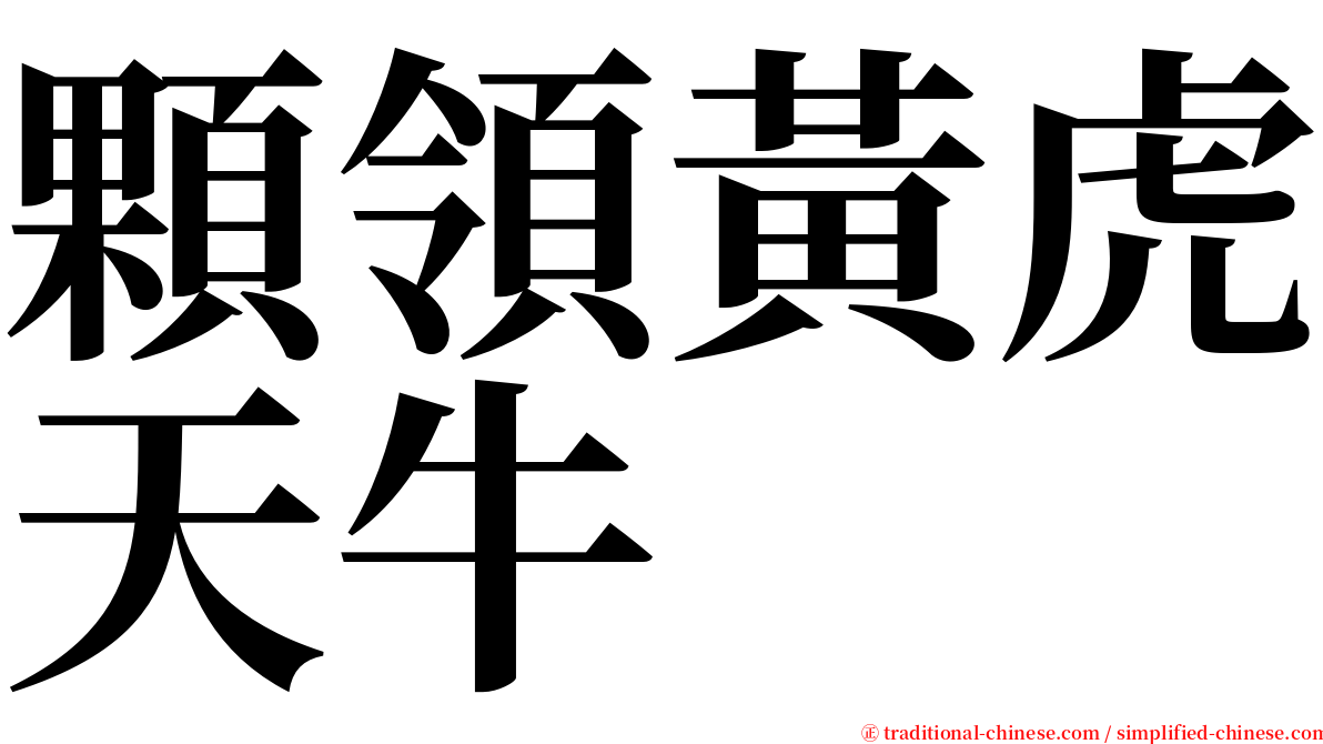 顆領黃虎天牛 serif font