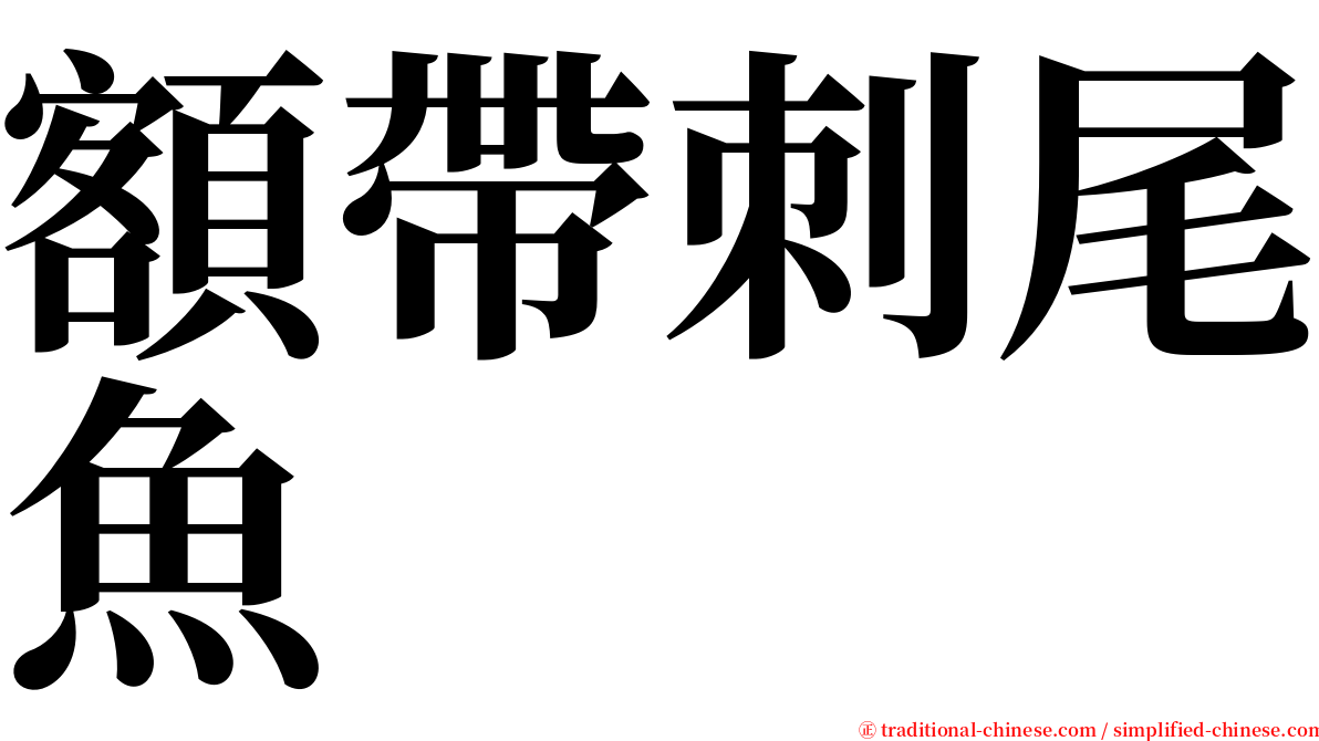 額帶刺尾魚 serif font