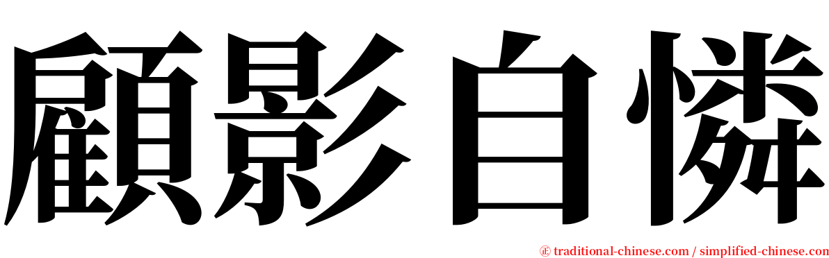 顧影自憐 serif font