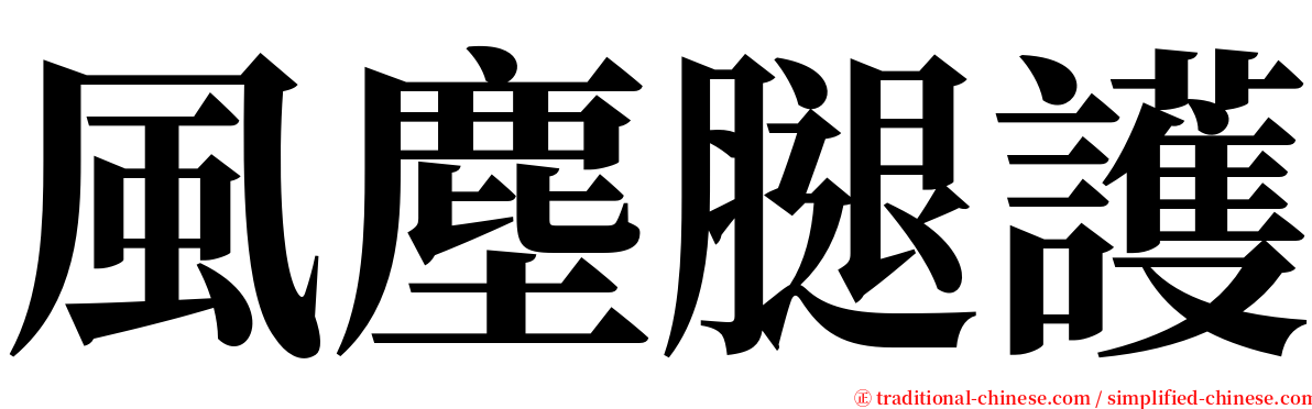 風塵腿護 serif font