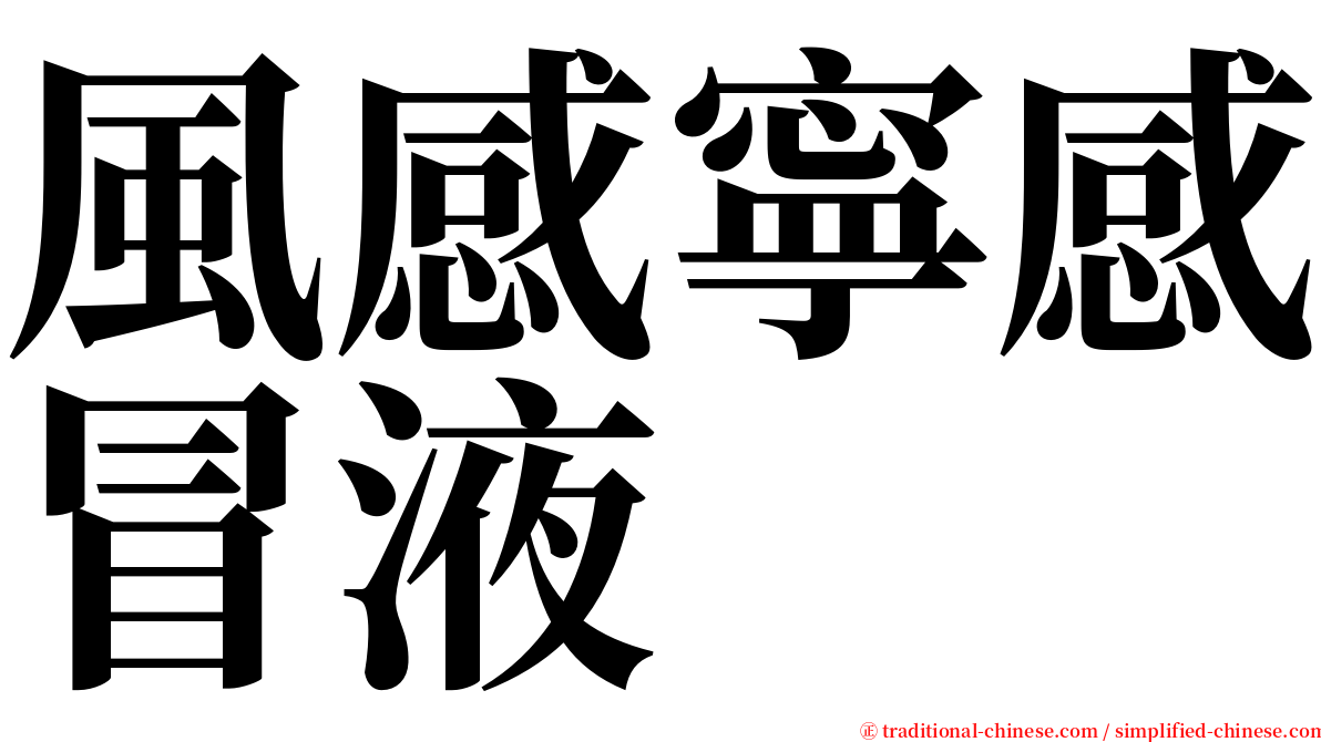 風感寧感冒液 serif font