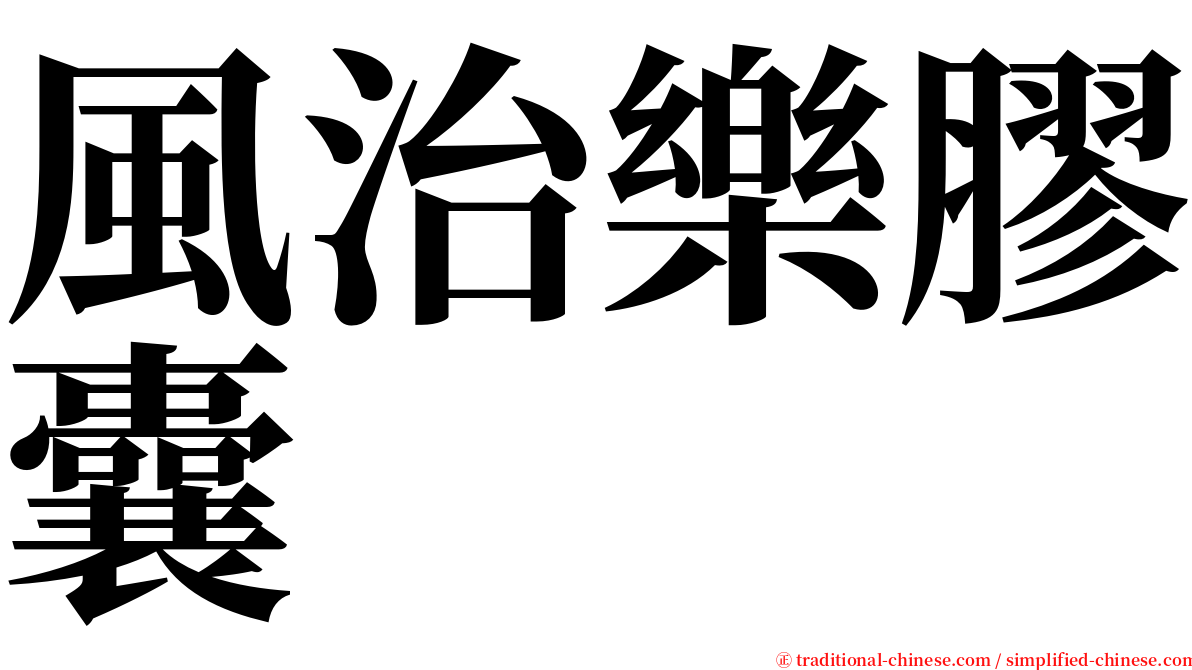 風治樂膠囊 serif font