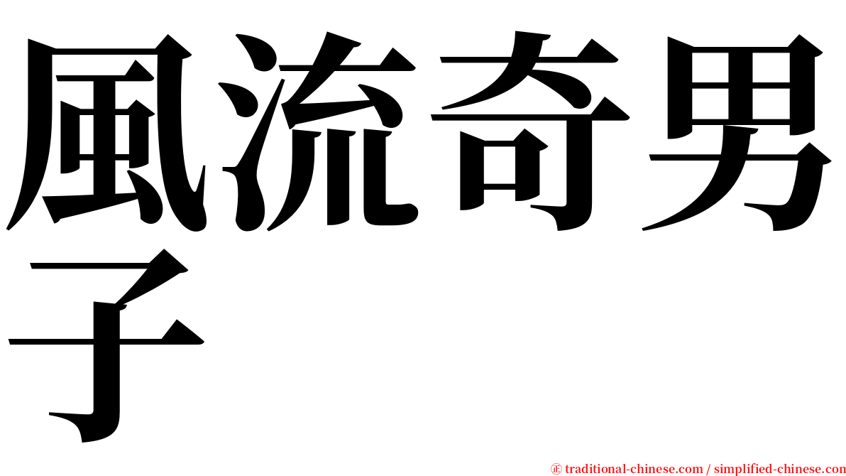 風流奇男子 serif font