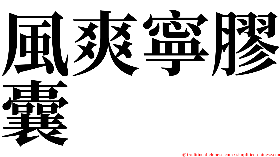 風爽寧膠囊 serif font