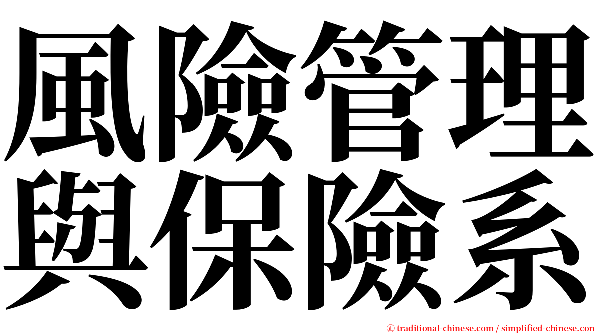 風險管理與保險系 serif font