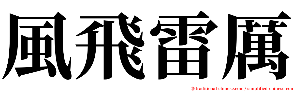 風飛雷厲 serif font