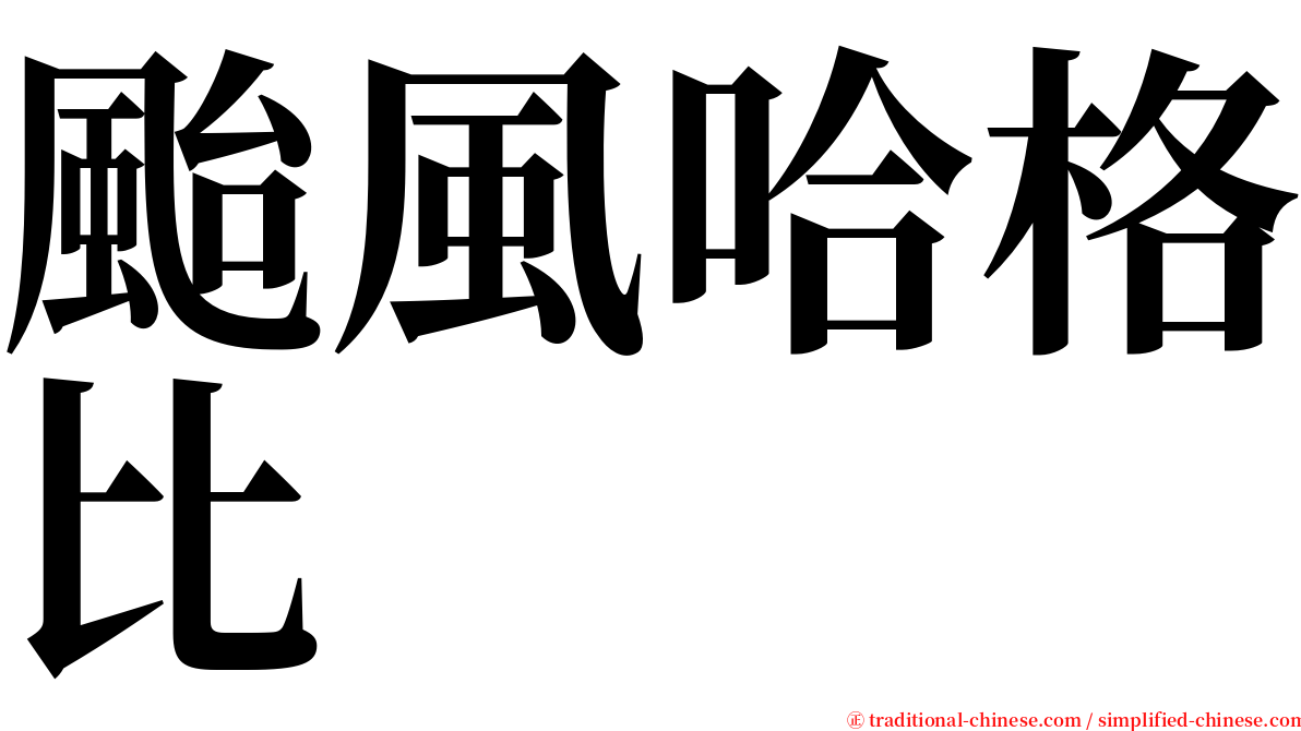 颱風哈格比 serif font