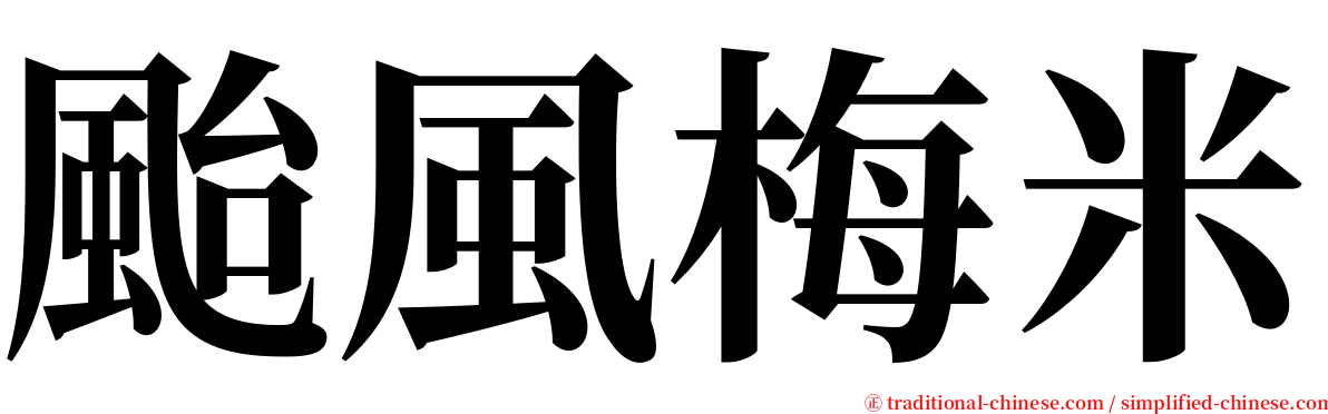 颱風梅米 serif font