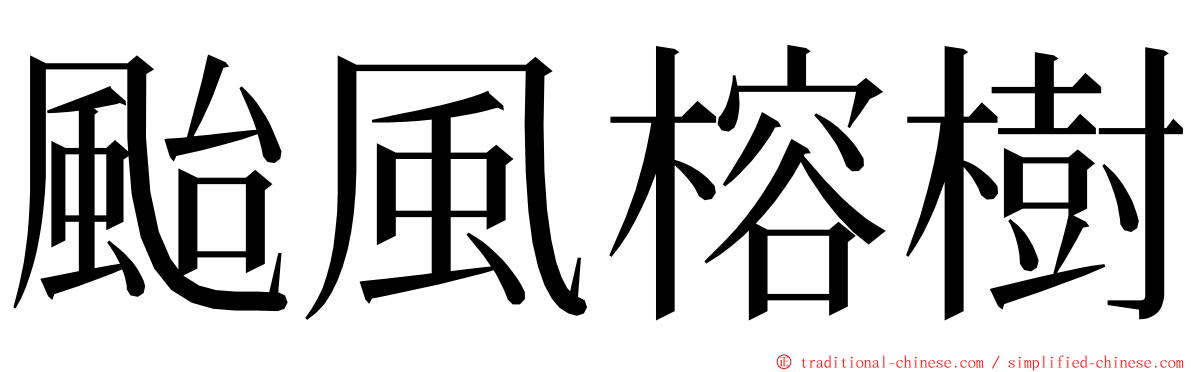 颱風榕樹 ming font