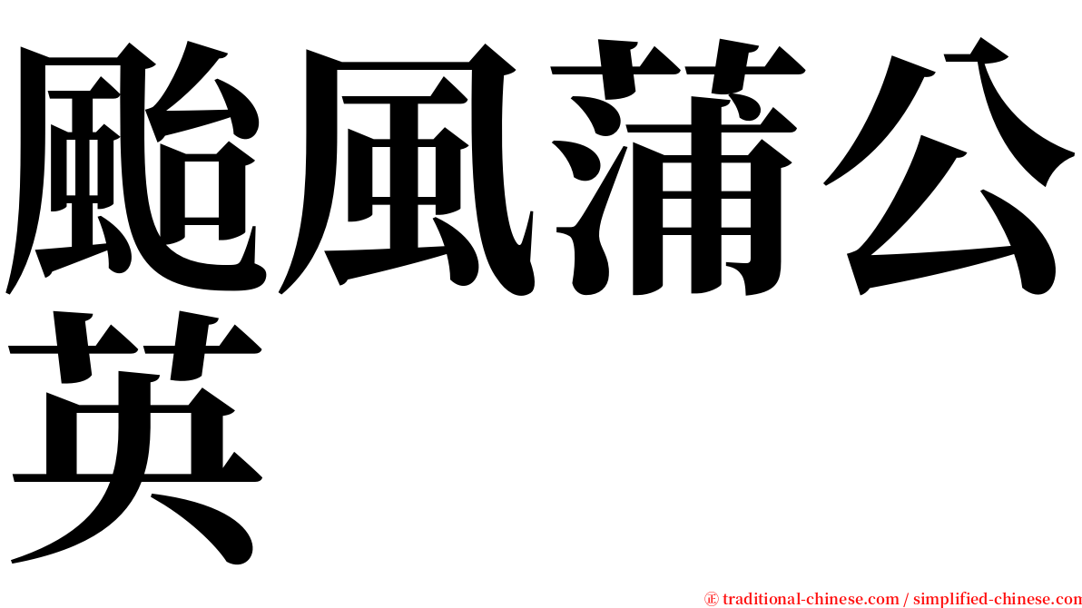 颱風蒲公英 serif font